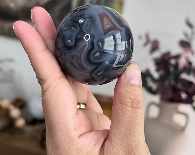 Mozambique Swazi Agate Sphere ~ High Quality ~ Moody Colorway
