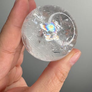 Brazilian Quartz ~ Rainbow Inclusions ~ 44mm ~ Quartz Sphere ~ Quartz Crystal ~ Crystal Sphere