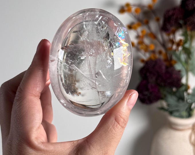 Brazilian Quartz Palmstone ~ High Quality ~ Meditation Stone