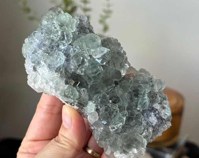 Green Fluorite with Calcite Specimen - UV Reactive