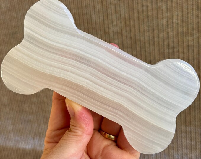 Hand-Carved Calcite Bone