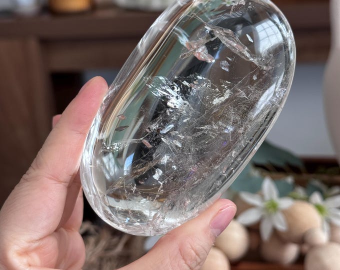 Brazilian Quartz Palmstone ~ High Quality ~ Meditation Stone