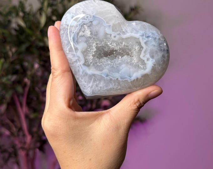 Druzy Agate Heart ~ Brazil