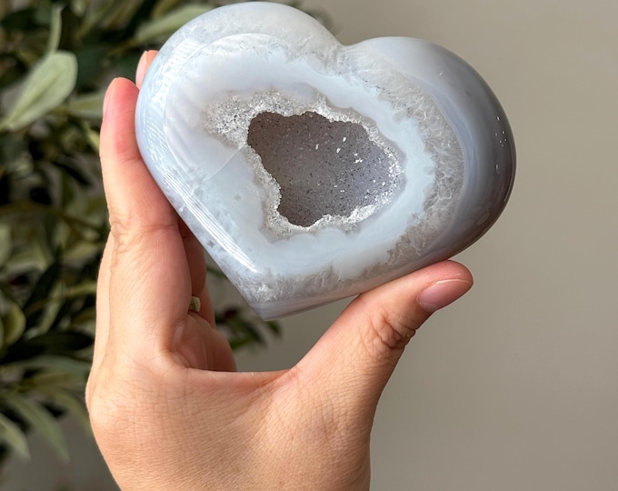 Druzy Agate Heart ~ Brazil