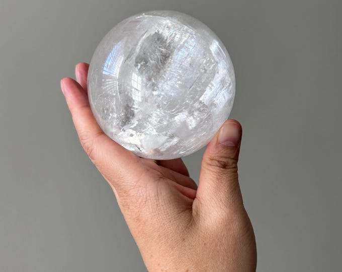 80mm White Calcite Sphere