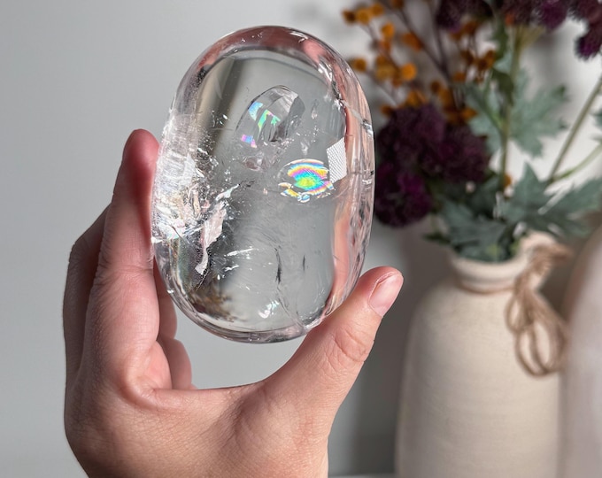 Brazilian Quartz Palmstone ~ High Quality ~ Meditation Stone