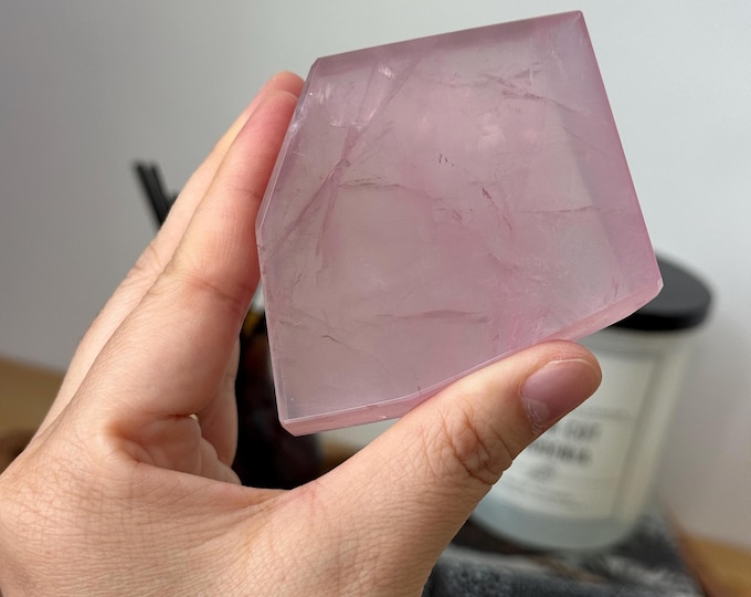 Gemmy Rose Quartz Slab ~ High Quality ~ Madagascar