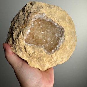 1.9 lb Morocco Calcite Geode ~ Calcite Crystal ~ Geode Crystal