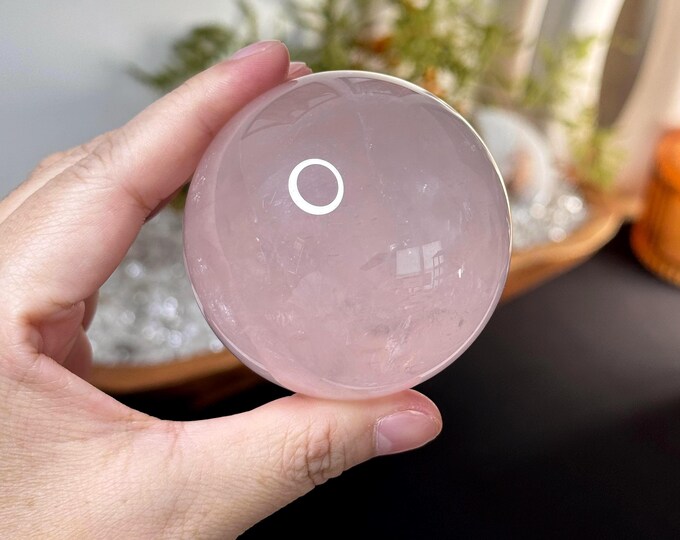 Brazilian Rose Quartz Sphere ~ Heart Chakra ~ Meditation Crystals