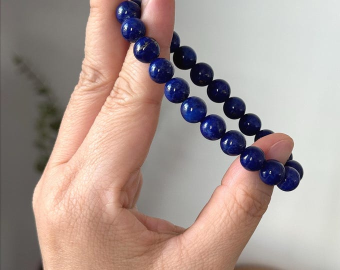 8mm Lapis Lazuli Gemstone Bracelet ~ High Quality