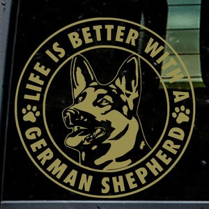 Personalized German Shepherd Vinyl Decal: Indoor/Outdoor Car Window Sticker