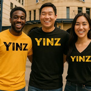 Pittsburgh YINZ T-Shirt: Black & Gold, Unisex or V-Neck