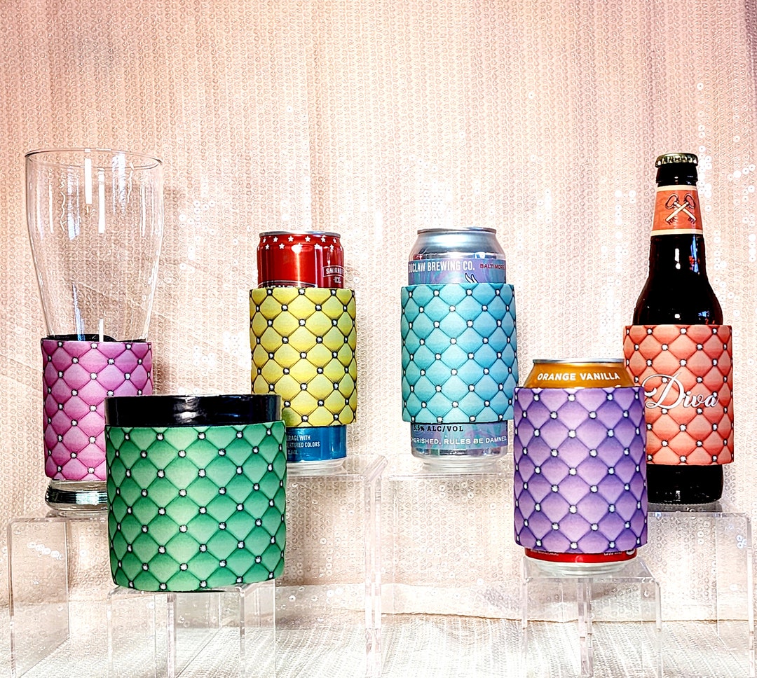 Tufted Bling Drink Slap Wrap, Can Coolers, Beverage Insulators