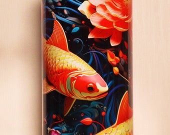 Beautiful Koi Design, 20 oz Skinny Tumbler, Great Gift Idea!