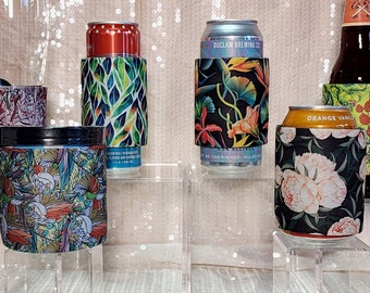 Floral Drink Slap Wrap, Can Coolers, Beverage Insulators, Personalize with Name or Own Text!