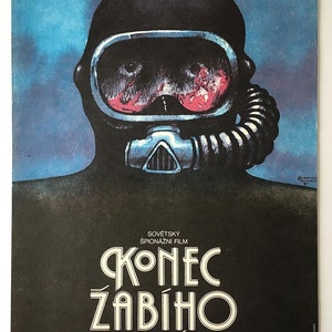 Original Film Poster, End of Frogman, Genuine Czech Print, 1985 Film Collectibles, 1980s Memorabilia, Illustrated Wall Art, Fine Home Decor