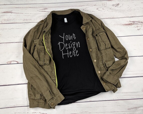 Men S Mockup For Bella Canvas 3001 Black T Shirt Tshirt Etsy