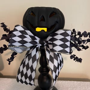 Spooky Halloween candle holder, black pumpkin candle holder, Halloween decor, pumpkin decor, Halloween pumpkin candle holder