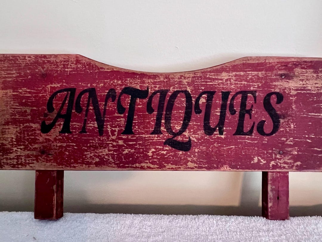 Old Barnwood Antique Sign, Wood Painted Red With Black Lettering. Great ...