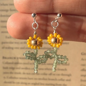 Tiny sunflower earrings