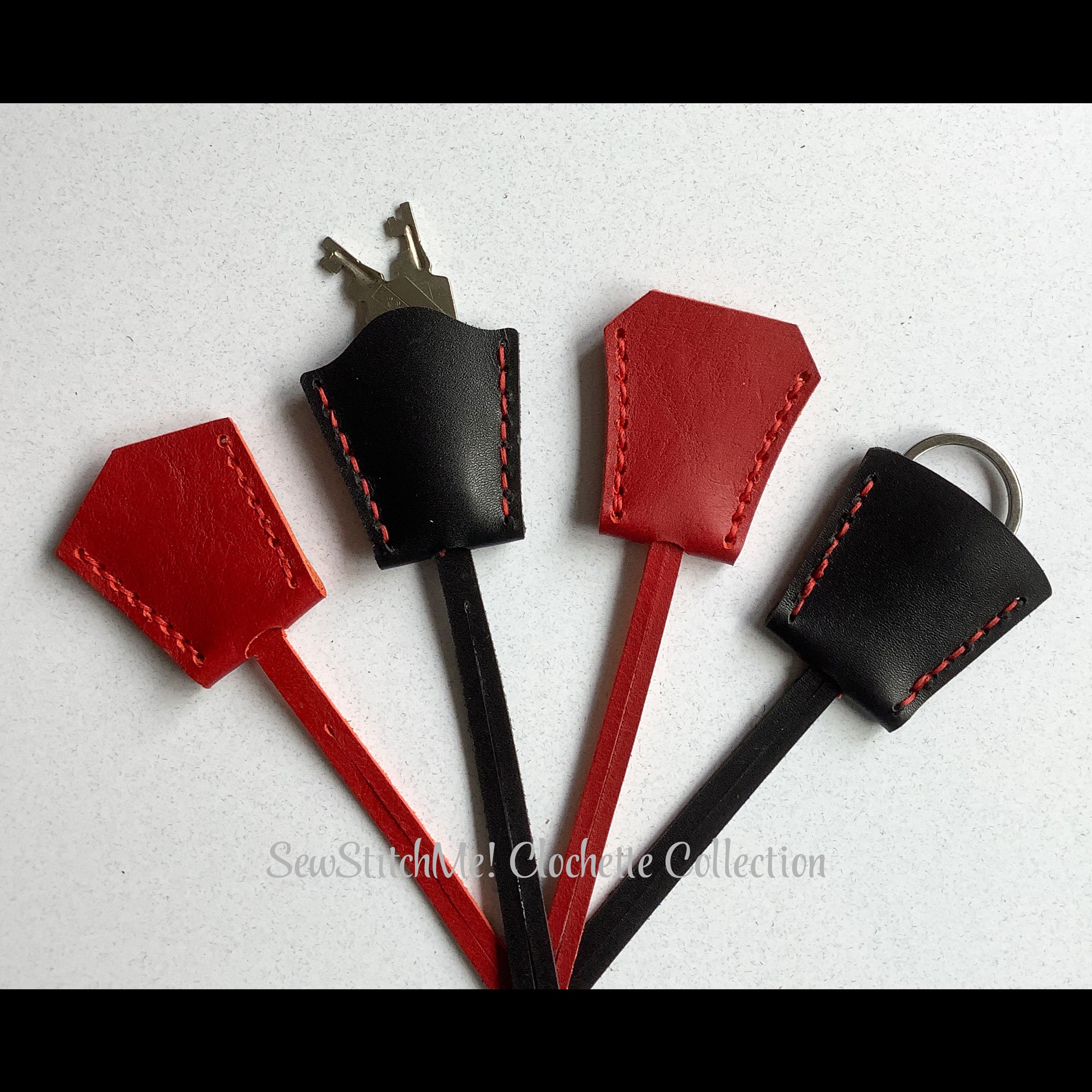 dressupyourpurse Genuine Leather Clochette Key Bell Bag Charm - Hotstamping Available Brown Ebene