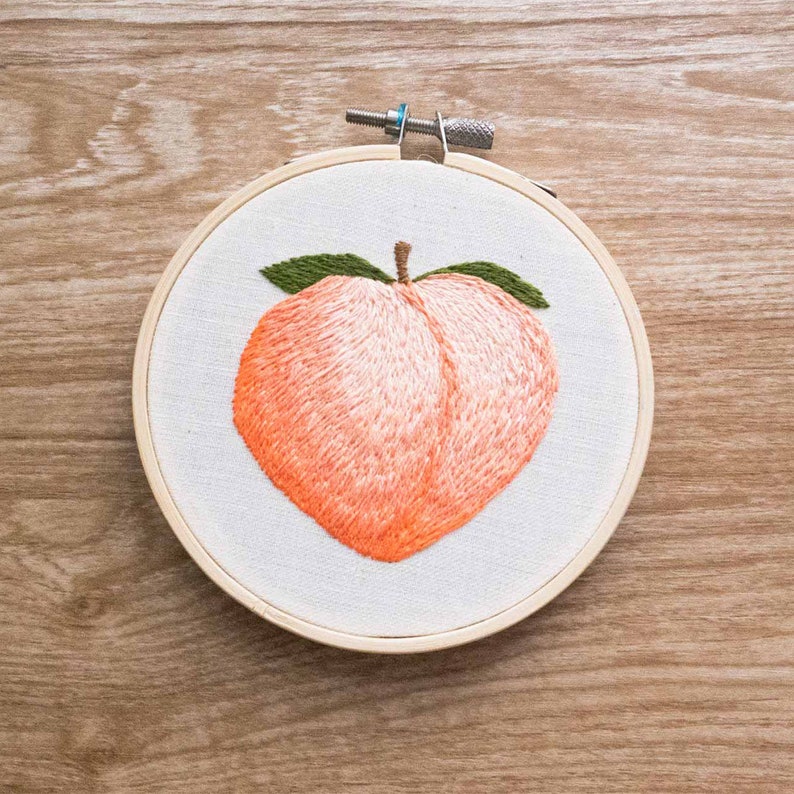 Embroidery Peach art Peach emoji Peachy Embroidery