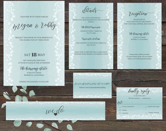 Teal Wedding Invites Etsy