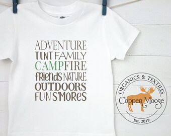 Camping Organic Kids TShirt, Camping Kids TShirt, Camping Toddler TShirt, Girl Clothing, Boys Clothing, Organic Kids Clothing, MADE IN USA