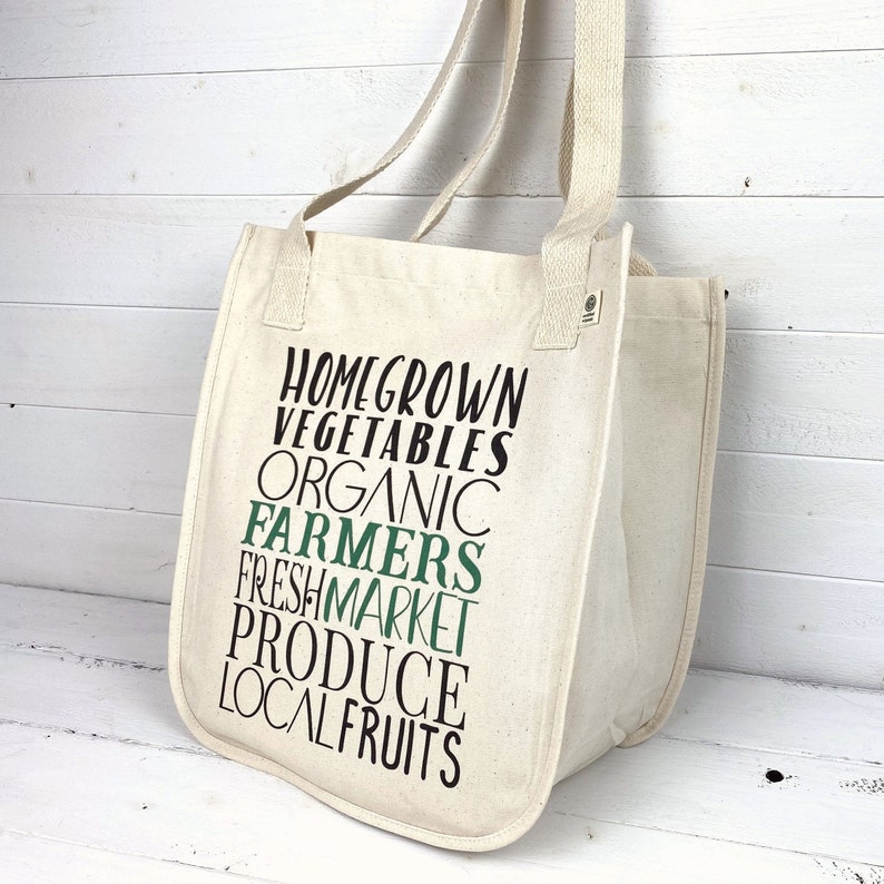 Organic Large Market Tote Farmer's Market Large Tote Etsy