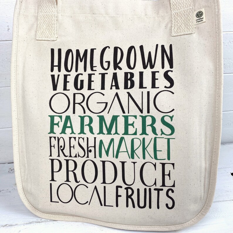 Organic Large Market Tote Farmer's Market Large Tote Etsy