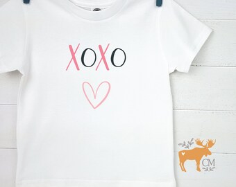 Valentines Day Kids Shirt, XOXO Kids Shirt, Valentines Day Girls Shirt, Valentines Kids TShirt, Made in USA