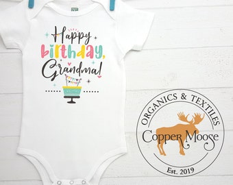 Happy Birthday Grandma Onesie®, Personalized Birthday Onesie®, Grandma Birthday Onesie®, Happy Birthday Grandma, Happy Birthday Nana