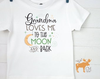 Nana Loves Me to the Moon and Back Kids Shirt, Nana Shirt, Grandma Kids Shirt, Girls Shirt, Boys Shirt, Kids Clothing