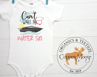 Water Ski Onesie®, Water Ski Baby, Baby Girl Water Ski Baby Boy Water Ski, Water Skiiing Onesie®, Unisex Baby Clothes, Lake Onesie®