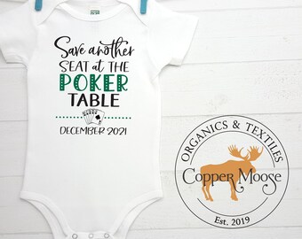 Poker Pregnancy Reveal Onesie®, Poker Pregnancy Announcement Onesie®, Poker Baby Reveal Onesie®, Pregnancy Announcement, Pregnancy Reveal