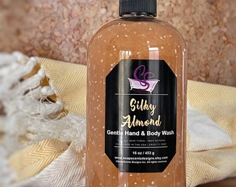 Silky Almond Handmade Liquid Soaps | Spa Gifts | Gel Hand Wash | Boy Wash | Natural Skincare | Bathtime | Moisturizing Liquid Soap | Beauty