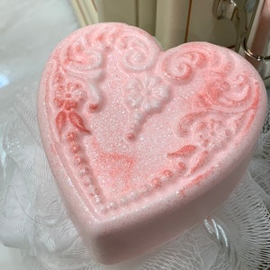 Rose and Lavender Victorian Heart Soaps Handmade Natural soaps Gifts for her Wedding Gifts Mother's day gifts Bridesmaid favors image 2