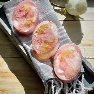 Rose Gold Handmade Glycerin Seifen | Kokosbutter Seifen | Geschenke für Sie | Jahrgang | Luxuriöse Seifen | Gastgeschenke | Denken an Sie Geschenke | Liebe