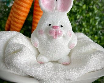 Crip Cotton Easter Bunny Handmade Soap | Kids Soap| Cute Rabbit | Party Favor | Natural Soap | Rabbit Shaped Soaps | Bathtime | Unique Gifts