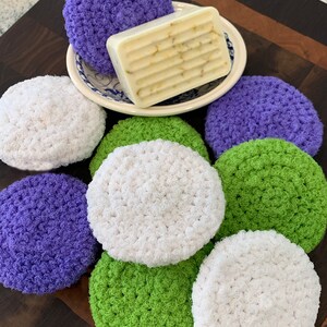 Scrubbies for Clean Hands | Round Crocheted Scrubbies | Hand Scrubby | Handmade | Dish Scrubby | Double Sided Nylon Scrubbies for Kitchen