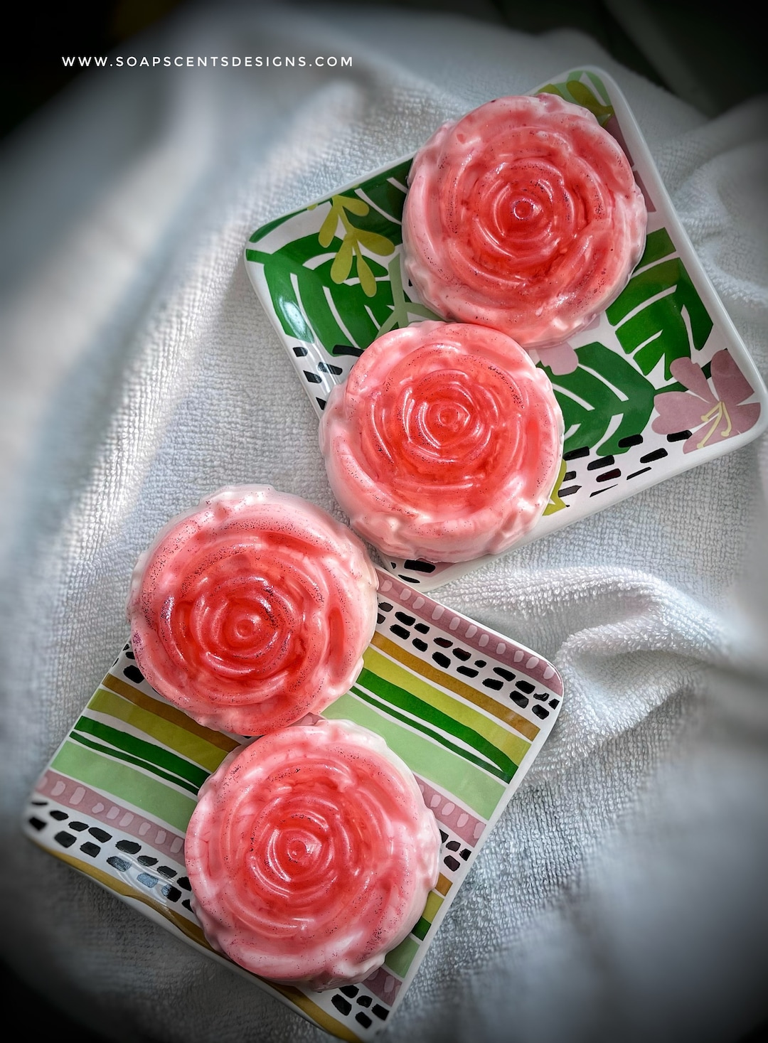 Rose Soap Bar Handmade Rose Scented Soaps Wedding Favors Gifts for Her