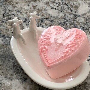 Rose and Lavender Victorian Heart Soaps Handmade Natural soaps Gifts for her Wedding Gifts Mother's day gifts Bridesmaid favors image 4