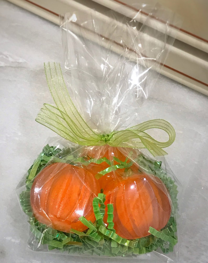 3 Mini pumpkin soaps Holiday soaps Fall decorations Pumpkins Harvest gifts Guest size soaps Ginger soaps Glycerin soaps image 8