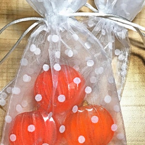 3 Mini pumpkin soaps Holiday soaps Fall decorations Pumpkins Harvest gifts Guest size soaps Ginger soaps Glycerin soaps image 7