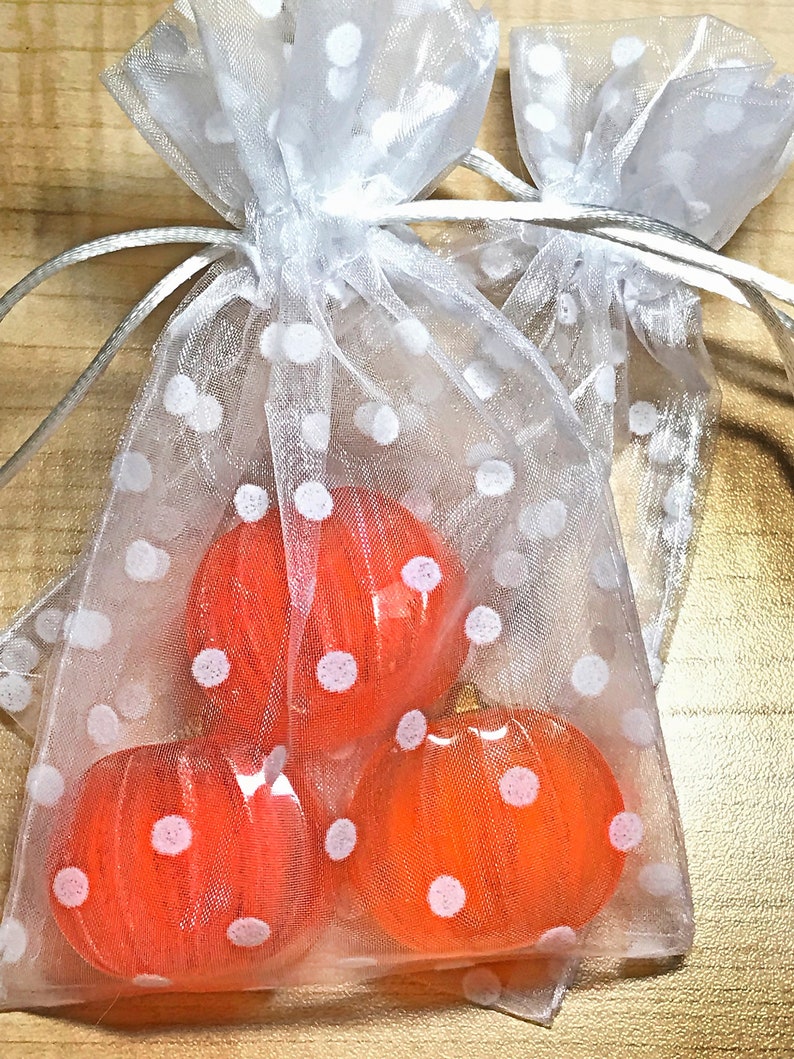 3 Mini pumpkin soaps Holiday soaps Fall decorations Pumpkins Harvest gifts Guest size soaps Ginger soaps Glycerin soaps image 7