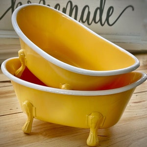 Farmhouse Bathtub Metal Soap Dish | Vintage Soap Holder | Bathroom Decor | Large | Kitchen Decor | Bathroom Essentials | Distressed Rim
