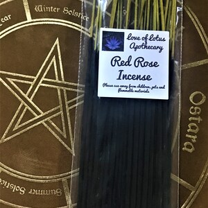 Red Rose Incense Sticks - High Quality Handmade Incense Sticks - 25 or 50