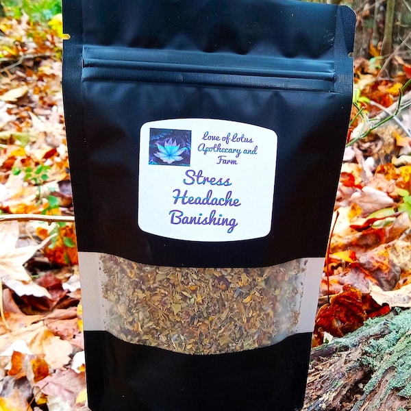 Stress Headache Banishing Herbal Tea - Organic - Non-GMO - Pure as Nature Made