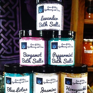 Herbal Bath Salts Gift Set - 6 Different Bath Salts - Aromatherapy - Ritual Bath - Healing Bath