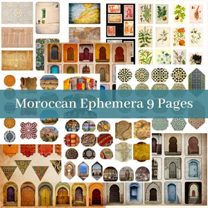 Morocco junk journal ephemera | Moroccan Junk Journal Images | Moroccan Junk Journal Supplies | Morocco junk journal printables